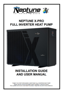 Neptune X-Eco Full Inverter Heat Pump Installation Guide and User Manual cover.